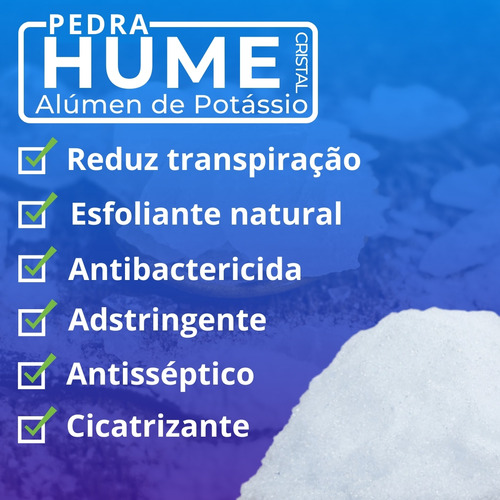 Pedra Hume Pó 1 Kg Estanca Sangue Cicatrização Machucados