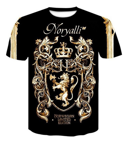Asx Novedad 3d Golden Chain Barroco Camiseta De Lujo Royal