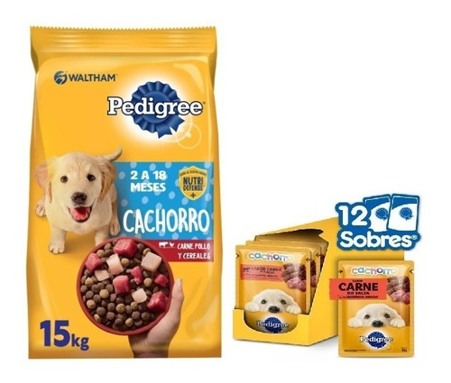 Pedigree Combo Alimento Seco 15kg Y Humedo Sobre Cachorro