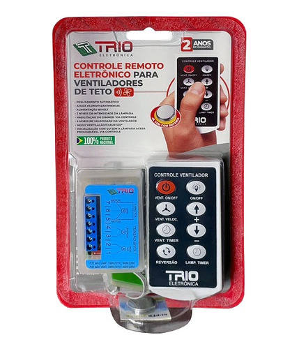 Kit Controle Remoto Para Ventilador De Teto Universal Trio