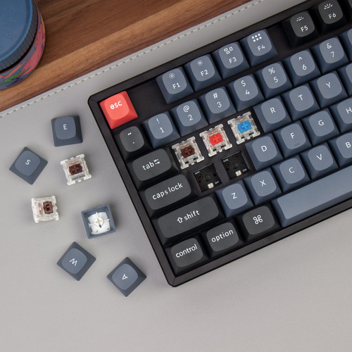 Imagen 3 de 10 de Teclado Mecanico Wireless Keychron K8 Pro Programable Custom Qmk Via Aluminio Rgb Qwerty Gateron Blue Switch Hotswappable Distribución Ansi Inglés Us Bluetooth Gamer Coder Pc Mac Tamaño Layout 80%