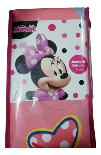 Juego De Sabana Minnie Disney  Single 1 Plaza Rosado 