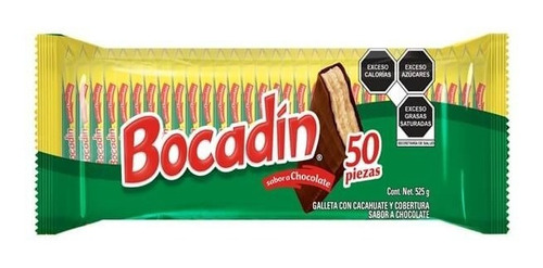 Ricolino Bocadín Galleta Sabor Chocolate 50 Pz 525gr