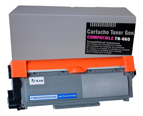 Toner Generico Tn-660 Impr Brothe Mfc-l2700dw L2720dw L2740d