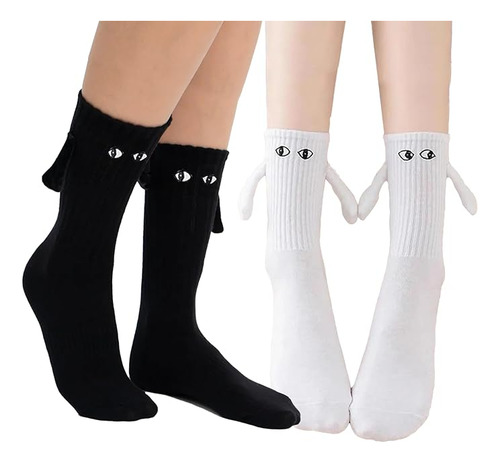 2 Par Calcetines Con Manitas Ojos Magneticos Regalo Valentín