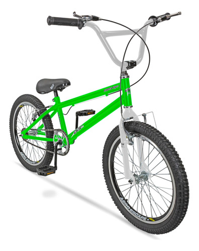 Bicicleta Bmx Aro 20 Dks Cross Aero Freio V-brake Pneu Faixa Cor Verde E Branco