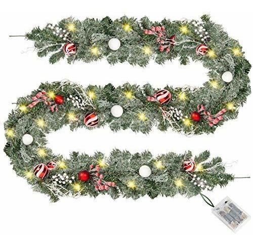 Rocinha 6ft Artificial Prelit Christmas Garland With 1s5hm