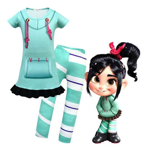 Vanellope Von Schweetz Traje De Cosplay Conjunto Completo