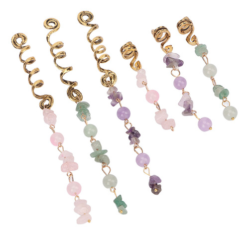 Juego De 6 Piezas De Joyas Para Rastas, Color Verde, Rosa Y