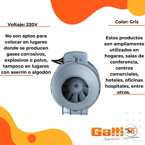 Imagen 6 de 10 de Extractor Tubular Para Conductos De 6 Pulgadas 15 Cm 2 Vel.