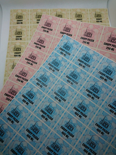 Imagem 3 de 7 de 1000 Fichas Bar Personalizado Ticket Bar Festas Consumação