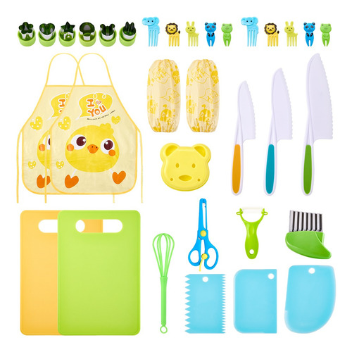33pzs Juego De Cuchillos Seguros Para Cocinar Para Niños