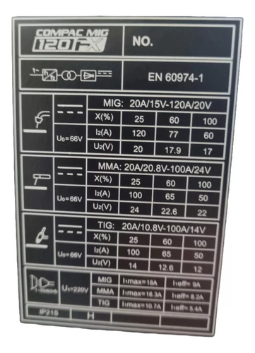 Soldadora Dual Krafter Compac Mig Sin Gas Fx-120