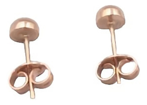 Aretes Topos Oro 18k Media Bola 3mm Bebe Clásicos Joyería