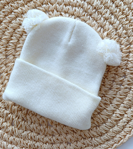 Gorro De Lana Para Bebe Gorrito Invierno Bebe Natural Pompon 5 Unico Lana Cashmilon