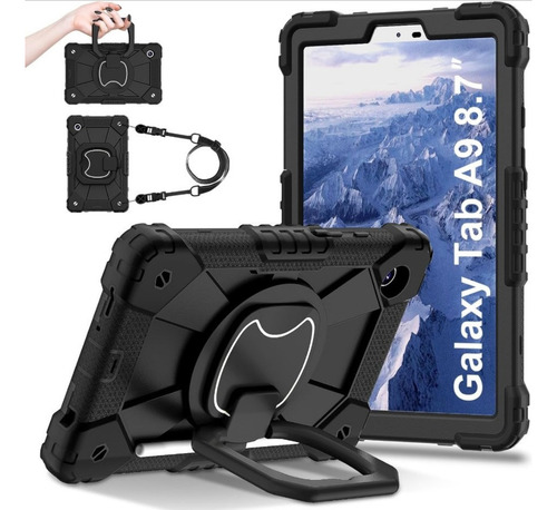 Capa Robusta Com Alça Para Samsung Galaxy Tab A9 8.7'' Preta