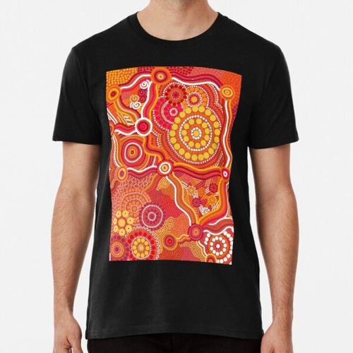 Remera Arte Aborigen Australiano Rojo Algodon Premium