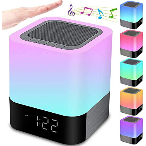 Luces Nocturnas Con Altavoz Bluetooth, Reloj Despertador, Al