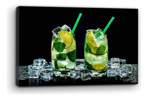 Cuadro Moderno Canvas Ricos Mojitos 90x140cm Colores Bastidor
