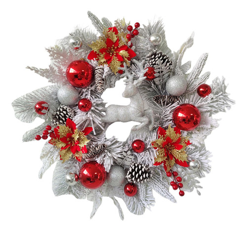 Corona Navideña, Adornos De Bolas Navideñas Para 50cm
