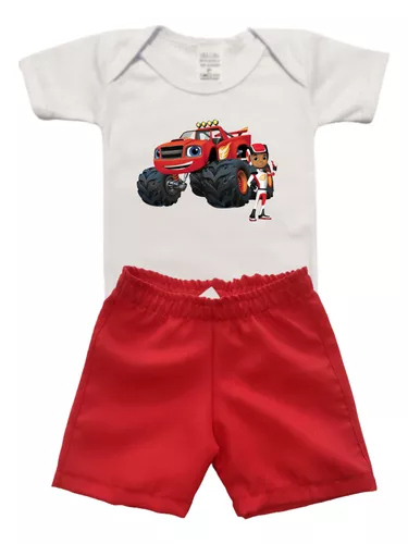 Conjunto Infantil Blaze Carro Monster Machini Criança Menino