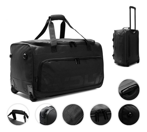 Bolso De Viaje Con Ruedas. Mummaaccesorios Negro Liso