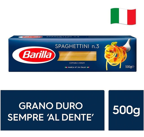 Imagen 1 de 4 de Fideos Italianos Pasta Barilla - Spaghettini 500g