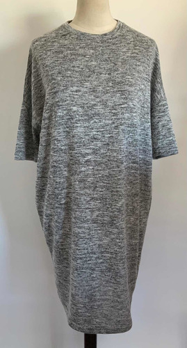 Divino Vestido Tejido De Punto. Gris. Mujer. Talle Xs #mrn4