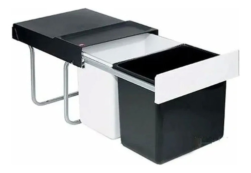 Porta Residuos Hafele Extraíble 2x18 Litros Cesto Cocina Color Negro