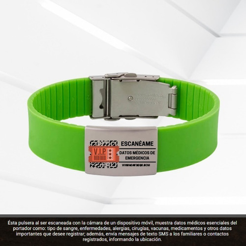 Imagen 4 de 7 de Pulsera De Identificación Para Emergencias Con Código Qr.