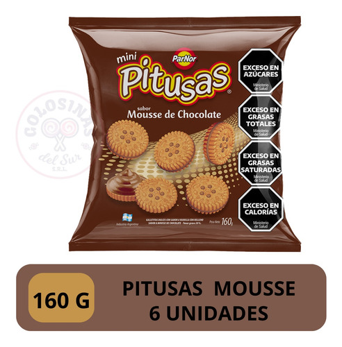 Galletitas Pitusa Mousse X6 Unidades *golosinas Del Sur*