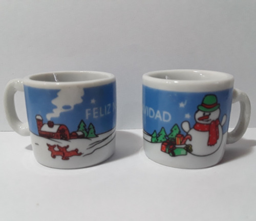 Juego De 2 Tazas Ó  Mug De Feliz Navidad En Miniatura