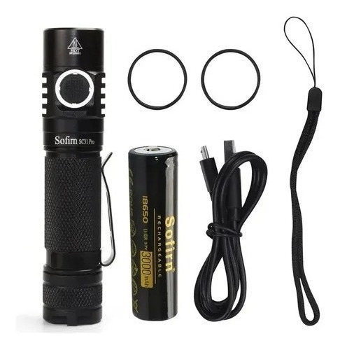 Lanterna Tática Profissional Sofirn Sc31 Pro 2000lumens + Ac Cor da lanterna Preta Cor da luz Branca