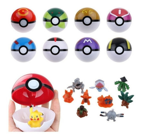 Pokebolas + 1 Pokémon Surtido/ Pikachu/charizard/eevee/ Star