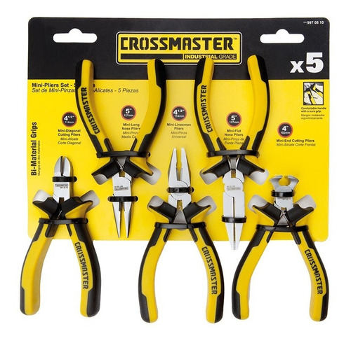 Set De Mini Pinzas & Alicate 5 Piezas Crossmaster (9970810)