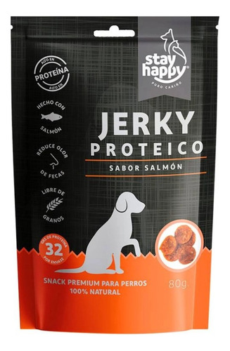 Snack Jerky Proteico Para Perros De Salmon 100% Natural 80g