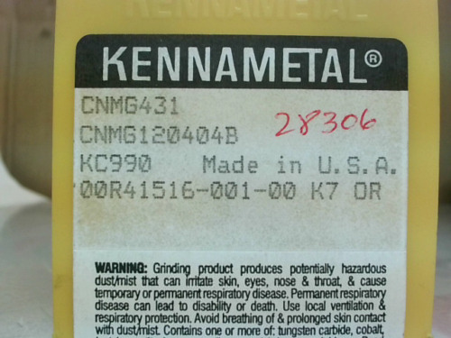Kennametal Cnmg431 Carbide Turning Insert (9 Pcs) - New In