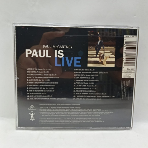 Imagen 2 de 2 de Paul Mccartney- Paul Is Live- Cd Muy Bueno- Reino Unido