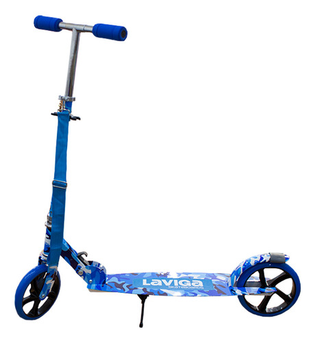 Scooter Patín Plegable Para Niñas Y Niños + Protecciones Color Negro Azul Camuflaje
