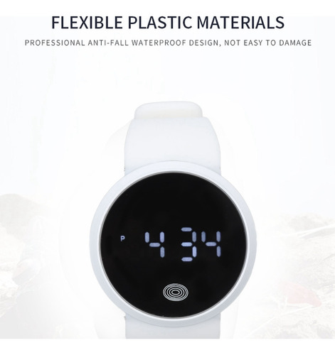Reloj Digital Led Con Pantalla Táctil Ajustable, Impermeable