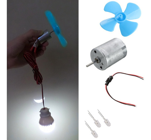 Kit De Bricolaje 6-9v Aerogenerador Micro Motor/mini Hoja Az