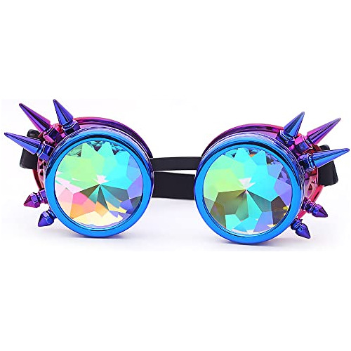 Gafas Caleidoscopio Steampunk Con Cristales De Colores