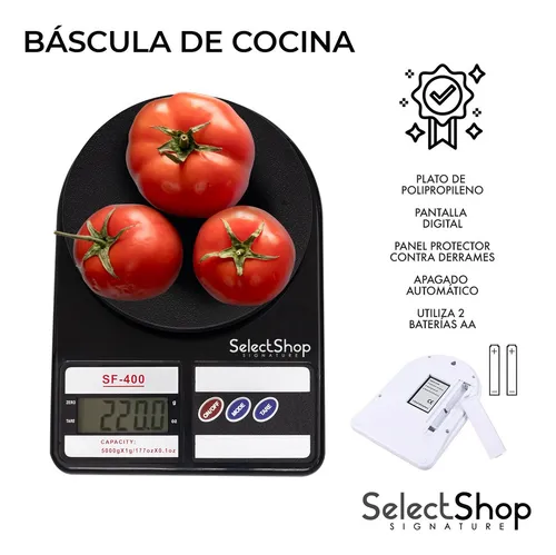 Báscula Gramera Digital para Cocina Hasta 5 Kg 