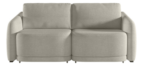 Sofá Cama para Sala de Estar 2 Lugares 196cm Montserrat K01 Bouclê Bege