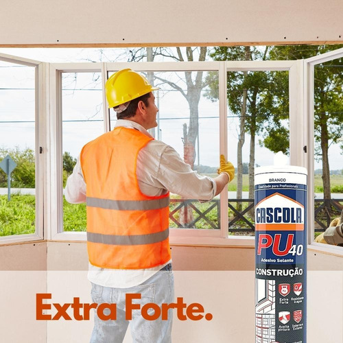 Imagem 3 de 3 de Adesivo Selante Branco Construção Pu 40 Cascola 380g Henkel