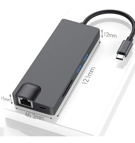Hub Dock Thunderbolt Hdmi, Vga, Usb 3 Tipo C 8 Em 1