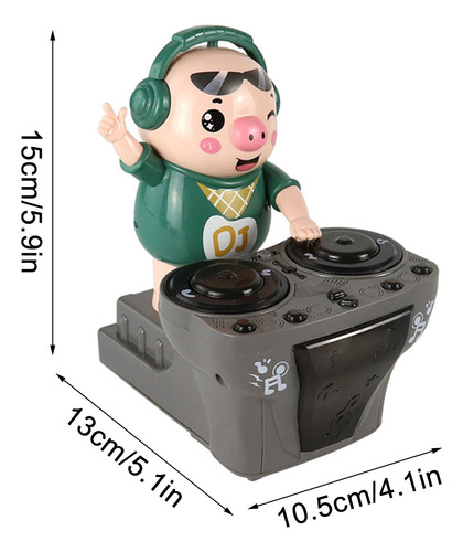 Brinquedo De Porco Dançando Com Música De Dj Com Luz Colorid