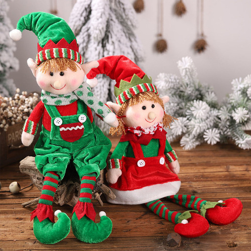 Swd Adornos Navideños De Navidad Con Pierna De Elfo Sentado