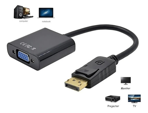 Adaptador Displayport Dp (macho) A Vga (hembra) X 3 Unidades