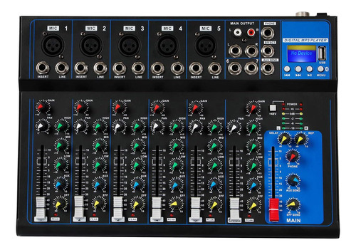 Mezclador De Audio Portatil Bluetooth Depusheng Ht7 Con Usb